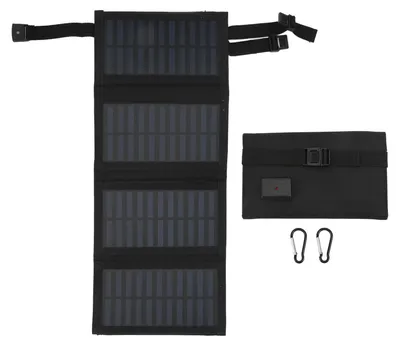 Zdjęcie produktu dla Składany panel słoneczny o mocy 20 W, 5,5 V, z przenośnym złączem USB, monokrystaliczny panel składany do podróży na świeżym powietrzu i na kemping