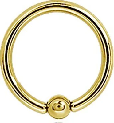 Produktbild von Karisma Titan Gold G23 BCR Ring Intimpiercing Septum Lippe Kugel 3mm Klemmkugel Stärke 1,2mm - 6.0 Millimeter