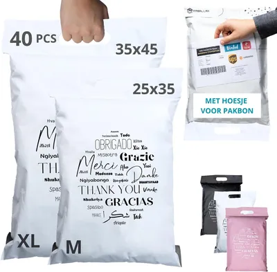 Produktbild von Versandtaschen Kleidung XL, 40 Stück, Wasserdicht, Langlebig, für Vinted