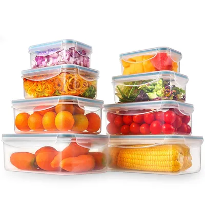 Image de Lot YASHE de 8 boîtes rectangulaires avec couvercles, 11 L