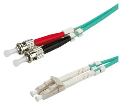 Produktbild von ROLINE LWL-Kabel 50/125µm OM3, LC/ST, türkis, 0,5 m