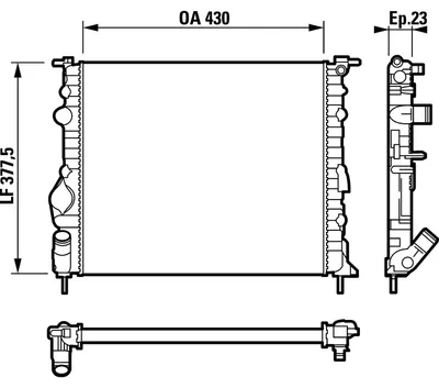 Produktbild von VALEO Kühler, Motorkühlung  732389
