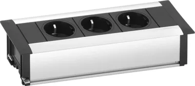 Produktbild von Evoline Frame-Dock Einbau Steckdosenleiste 3-fach Schukosteckdose Alu