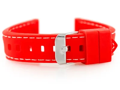 Produktbild von Kautschukarmband für U20-Uhr – rot 18 mm
