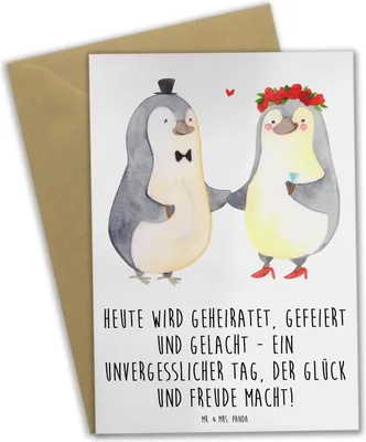 Produktbild von Mr. & Mrs. Panda Grußkarte Hochzeitsfeier Freude - Weiß - Geschenk, hochzeitskarten, unvergesslich, weihnachtskarten, Glück und, Geschenke, Hochtzeit, Grußkarten, Feier