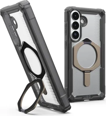 Produktbild von Handyhülle für Galaxy S26 Plus, Urban Armor Gear Plasma XTE Mag mit MagSafe, Transparent und Grau mit titan Element