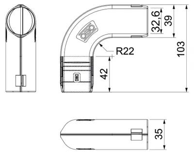 Immagine prodotto di Obo Bettermann 2154058, raccordo angolare, grigio, 388 mm