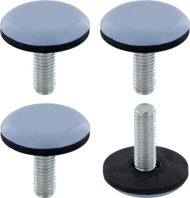 Produktbild von 4x Möbelgleiter mit gewinde M6 x 23 mm teflongleiter gewindegleiter stellfüße teflon