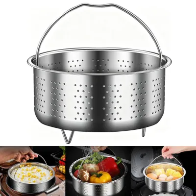 Produktbild von Dampfgarer Einsatz - Mit Griff aus Edelstahl 304 - Für Töpfe und Pfannen - Rund Ø 22 cm