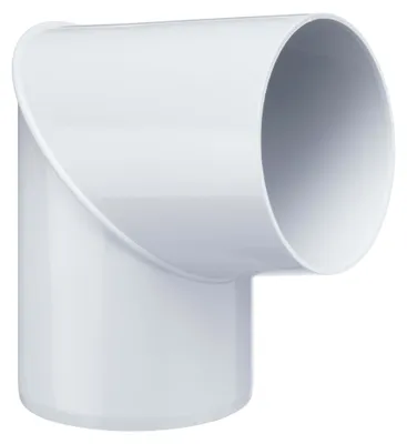 Produktbild von INEFA Fallrohrbogen 80 Grad, PVC DN75 / 75mm Weiß Verbindungsstück Dachrinnenzubehör, einfache Steckmontage, Germany
