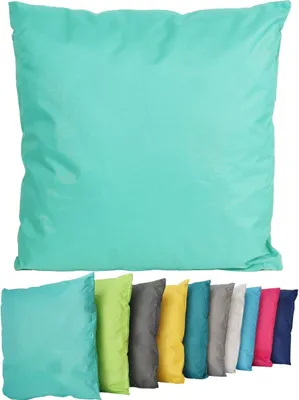 Produktbild von Outdoor Lounge Kissen 45x45cm Dekokissen Inkl. Füllung Wasserfest Sitzkissen Garten Stuhl Lotus Effekt , Farbe:Aqua