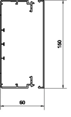 Produktbild von Hager LF6015009016, Gerade Kabelrinne, 2 m, Polyvinylchlorid (PVC), Weiß