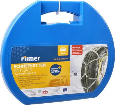 Zdjęcie produktu dla Łańcuchy śniegowe Anti-Skid KNN 110 Akcesoria samochodowe Wyposażenie zimowe Filmer 18620