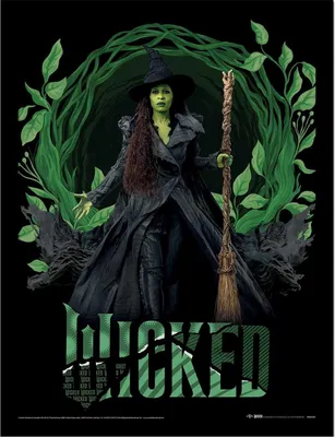Image de Wicked - Cadre rond Poster encadré, Elphaba PM12497 (40 cm x 30 cm) (Noir/Vert)