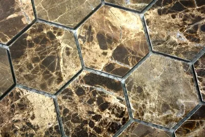 Produktbild von Handmuster Mosaik Fliese Marmor Naturstein Hexagon Impala braun poliert MOS42-1311_m