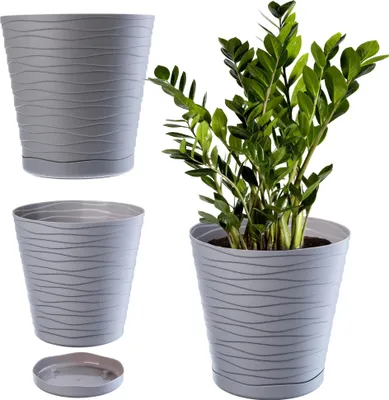 Obrázek produktu pro Květináč Květináč - plastový květináč 13 cm - malý - světle šedý