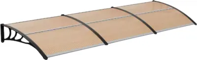 Immagine prodotto di Bolt Edge Tettoia – Copertura per porta d'ingresso – 270 cm – Curva – Policarbonato – Resistente ai raggi UV – Supporti in alluminio – Nero/Marrone