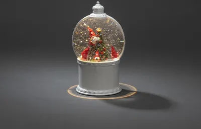 Produktbild von Konstsmide 4300-200 LED Kugellaterne, "Santas", weiß, wassergefüllt, wählbare Energiefunktion, mit 5h Timer, 1 warm weiße Diode, batteriebetrieben & USB, Innen, 3 x AA 1.5V (exkl.)