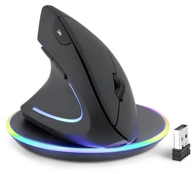 Produktbild von Perixx PERIMICE-713LRX – Kabellose wiederaufladbare vertikale Maus für Linkshänd