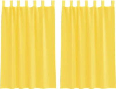 Image de Rideaux en voile avec passe-tringles 2 pcs jaune