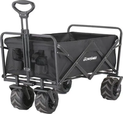Produktbild von Leichter Bolderkar für Außen - 160 kg Tragfähigkeit, verstellbarer Griff und 360° drehbare Räder