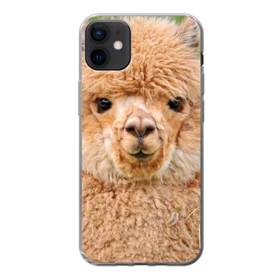 Produktbild von MuchoWow® Handyhülle Schutzhülle Hülle für iPhone 12 mini Alpaka - Wolle - Braun Silikon Softcase Handy Hülle - Bild