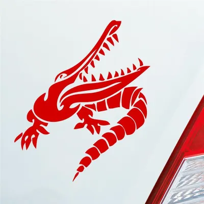 Produktbild von Auto Aufkleber Krokodil Aligator Kroko Animal Tier Tuning 10x12 cm Rot Sticker Heckscheibenaufkleber