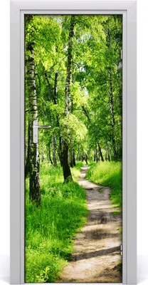 Produktbild von Tulup Türaufkleber 75x205 cm Dekorative Aufkleber Selbstklebend Wasserdichte Tapete Abnehmbar Schlafzimmer Wohnzimmer Wohnkultur - Birkenwald