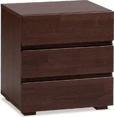 Produktbild von HASENA Wood Line Treva Nachttisch 3 Schubladen Buche schoko