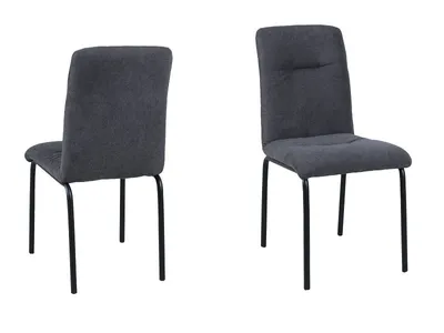 Produktbild von Möbilia Esszimmerstuhl 2er Set | Bezug Stoff | Gestell Stahl matt | B 44,5 x T 55,5 x H 87 cm | dunkelgrau-schwarz | 17020001 | Serie STUHL