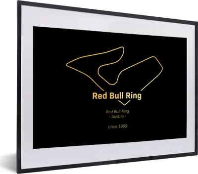 Produktbild von MuchoWow® Gerahmtes Poster Red Bull Ring - Formel 1 - Rennstrecke 40x30 cm - Poster mit Schwarzem Bilderrahmen Wandposter Rahmen Foto Bilder - Bilderrahmen - Poster im Rahmen
