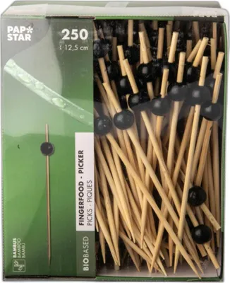 Zdjęcie produktu dla PAPSTAR 11300 PAPSTAR Fingerfood-Spieße "Black Pearl", Länge: 125 mm