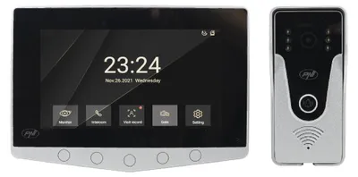 Image de Système d'interphone vidéo PNI DF780 avec 1 écran, écran tactile 7 pouces en résolution 1080p, et carte