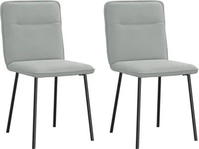 Produktbild von Esszimmerstühle 2 Stk. Hellgrau Samt