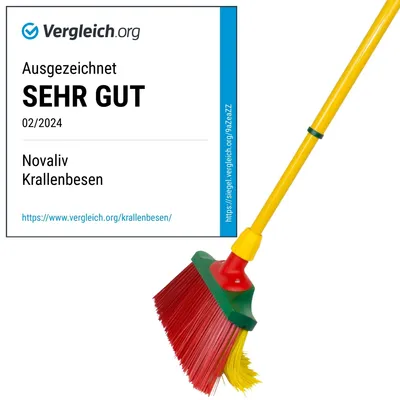 Produktbild von Novaliv Krallenbesen Set 30 cm Holz mit Teleskopstiel gebogenen Borsten Gartenbesen Straßenbesen Kehrbesen Laubbesen (1, Krallenfeger)