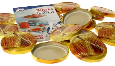 Produktbild von 20er Set Deckel TO 82 mit Honigwabe passend für MamboCat Gläser 230ml 350ml 435ml Einmachgläser
