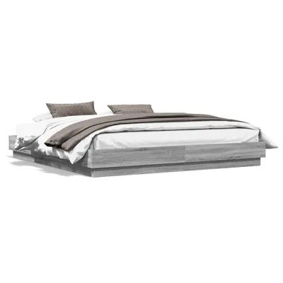 Obrázek produktu pro vidaXL Postel Grey Sonoma 200x200 cm Dřevěný materiál