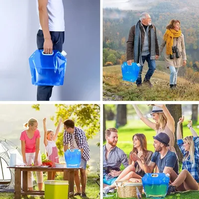 Produktbild von 4 Stück faltbarer Wasserbehälter - 10 Liter - faltbarer Wasserbehälter - Wasserbehälter - Camping - Wasserspeicher - für Outdoor, Festival, Zeltartikel