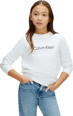 Produktbild von Calvin Klein Kinder Uni Sweatshirt Logo Regular mit Rundhalsausschnitt, Weiß