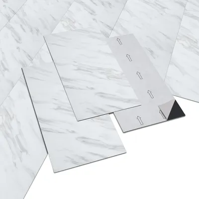 Selbstklebende PVC-Fliesen, Marmor-Optik, 5,04 m², 28 Stk.