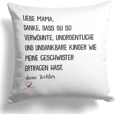 Produktbild von 22Feels Mama Geschenk von Tochter Mutter Kissen Muttertag Geburtstag Weihnachten Deko Frauen Dekoration  Wohnzimmer Schlafzimmer Couch