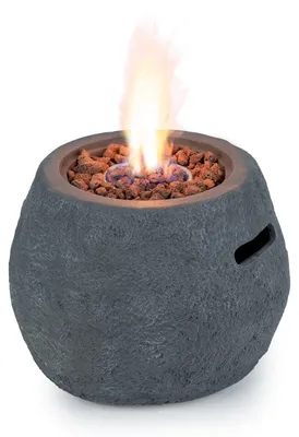 Produktbild von Blumfeldt Andros Gas-Feuerstelle, Feuerschale, Heizstrahler & Feuerstellen 40.000BTU/13kW Feuerstelle mit , Edelstahlbrenner, Heizstrahler Gas, grau