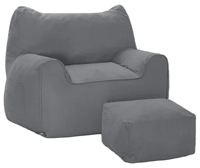 Produktbild von Sitzsack, Katzenohr-Design, hochdichte Schaumstofffüllung, Grau