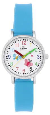 Produktbild von MPM-Quality Butterflies Kinderuhr Silber Ø 29 mm Armband Hellblau