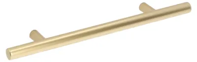 Immagine prodotto di Maniglia per mobili in acciaio inossidabile, distanza tra i fori di 128 mm, finitura Galver in ottone. Confezione da 6 pezzi
