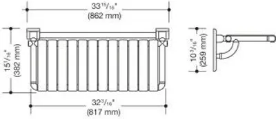 Produktbild von HEWI 801.51US460 84 Duschklappsitz,re-eckig (USA),S.801