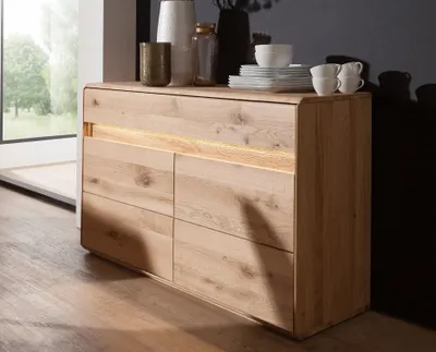 Produktbild von Sideboard 123x86cm "Berlin" Wildeiche massiv geölt