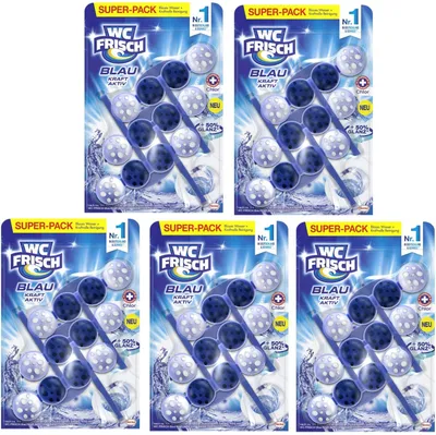 Produktbild von WC FRISCH Kraft Aktiv Blauspüler Chlor 5x150g WC Reiniger Toilettenreiniger