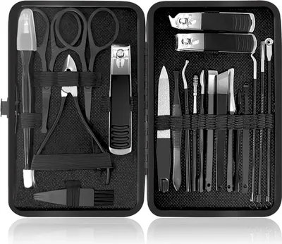 Produktbild von 21-teiliges Professionelles Maniküre- und Pediküre-Set aus Edelstahl mit Reisetasche