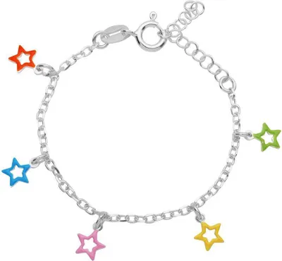 Produktbild von Unique Armband für Kinder 925 Silber mit bunten Sternen KB0002